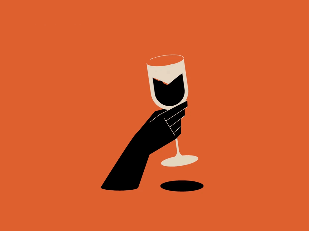 DRINK - "In-a-Loop" series animation contrast drink flat glass hand illustration loop looping ui ux vector wine