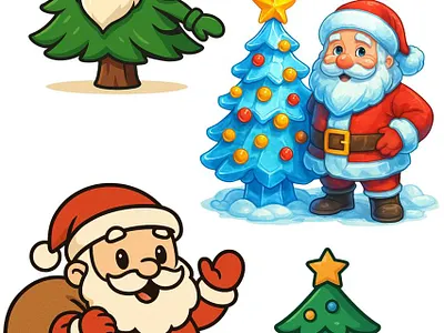 santa illustration cartoon christmas christmas character christmas clipart christmas icons christmas mascot christmas sticker christmas tree cute christmas tree cute santa festive illustration gs: christmas illustration holiday graphics holiday illustration kawaii christmas merry christmas santa santa cartoon santa claus winter holiday xmas design