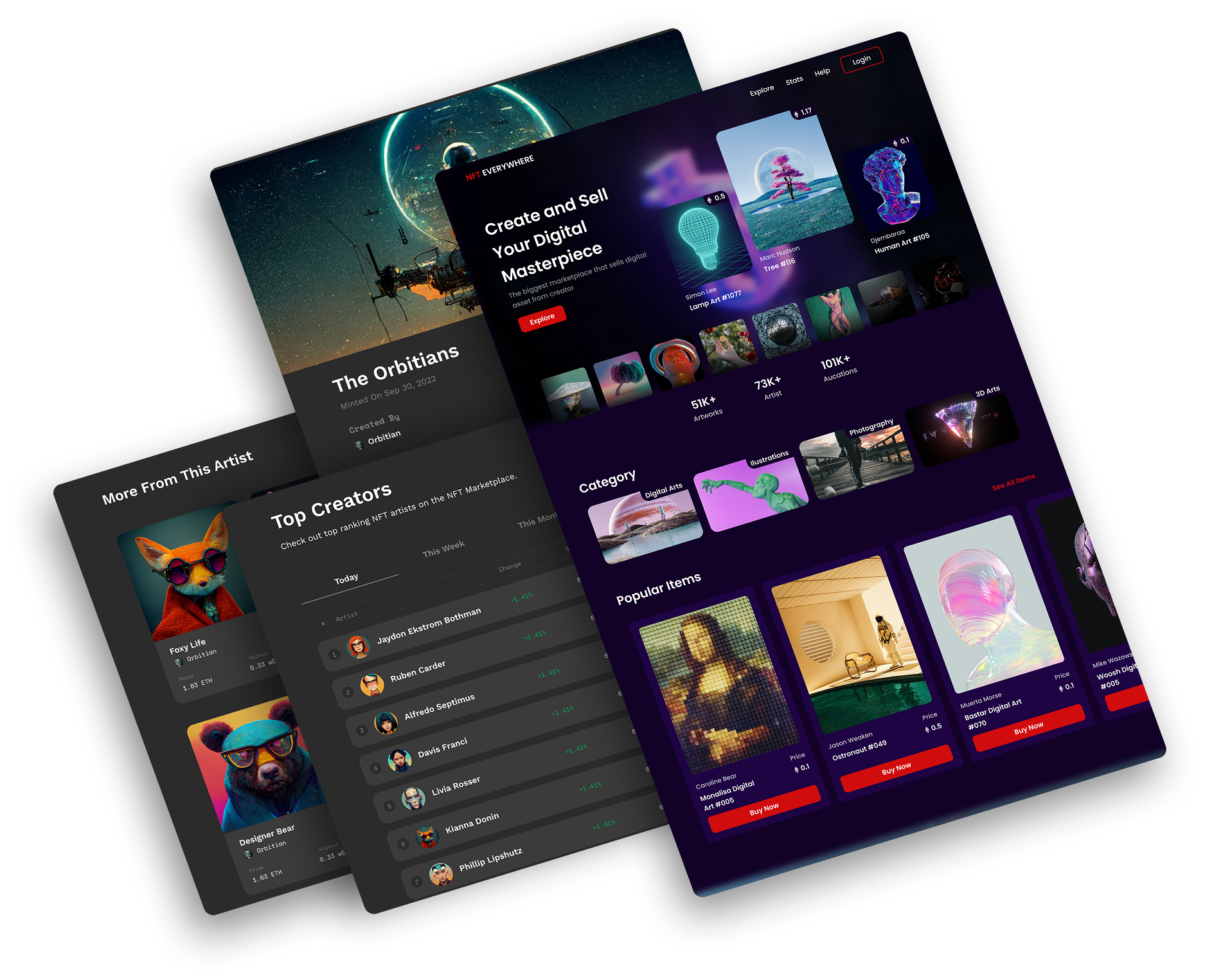 NFT Marketplace Web Design company profile nft portfolio ui ux web design web development