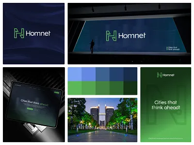 Homnet Branding bojan micic branding dark logo design design dribbble full branding graphic design h logo hn logo homnet logo log design logo smart city logo