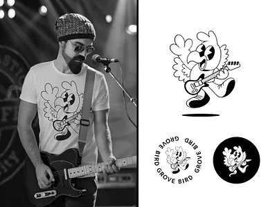 Cartoon Mascot Shredding Electric Guitar branding cartoon cartoon logo design graphic design mascot mascot design mascot illustration mascot logo microphone mokcup music music logo music mascot party mascot ui ux vector
