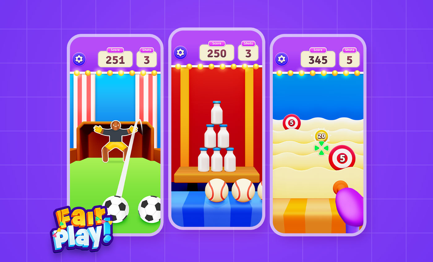 Carnival Minigames | Hypercasual Mobile Game 2d 3d app design game hypercasual interface mobile ui ux