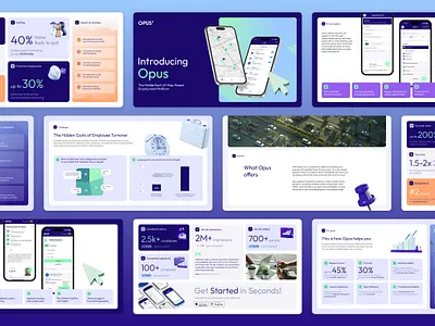 Presentation & Pitch Deck System for Opus brand branding graphic design illustration logo presentation