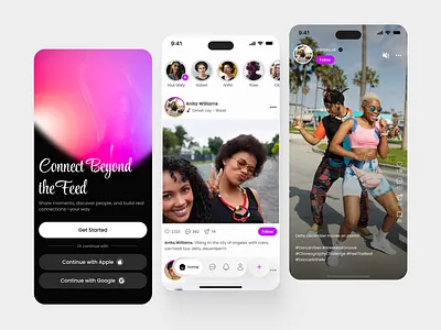 Connect - Modern Dating App app design chat connect couple dating dating app design match media app mobile mobile app networking app product design relationship social media social media app ui uiux uiux design ux
