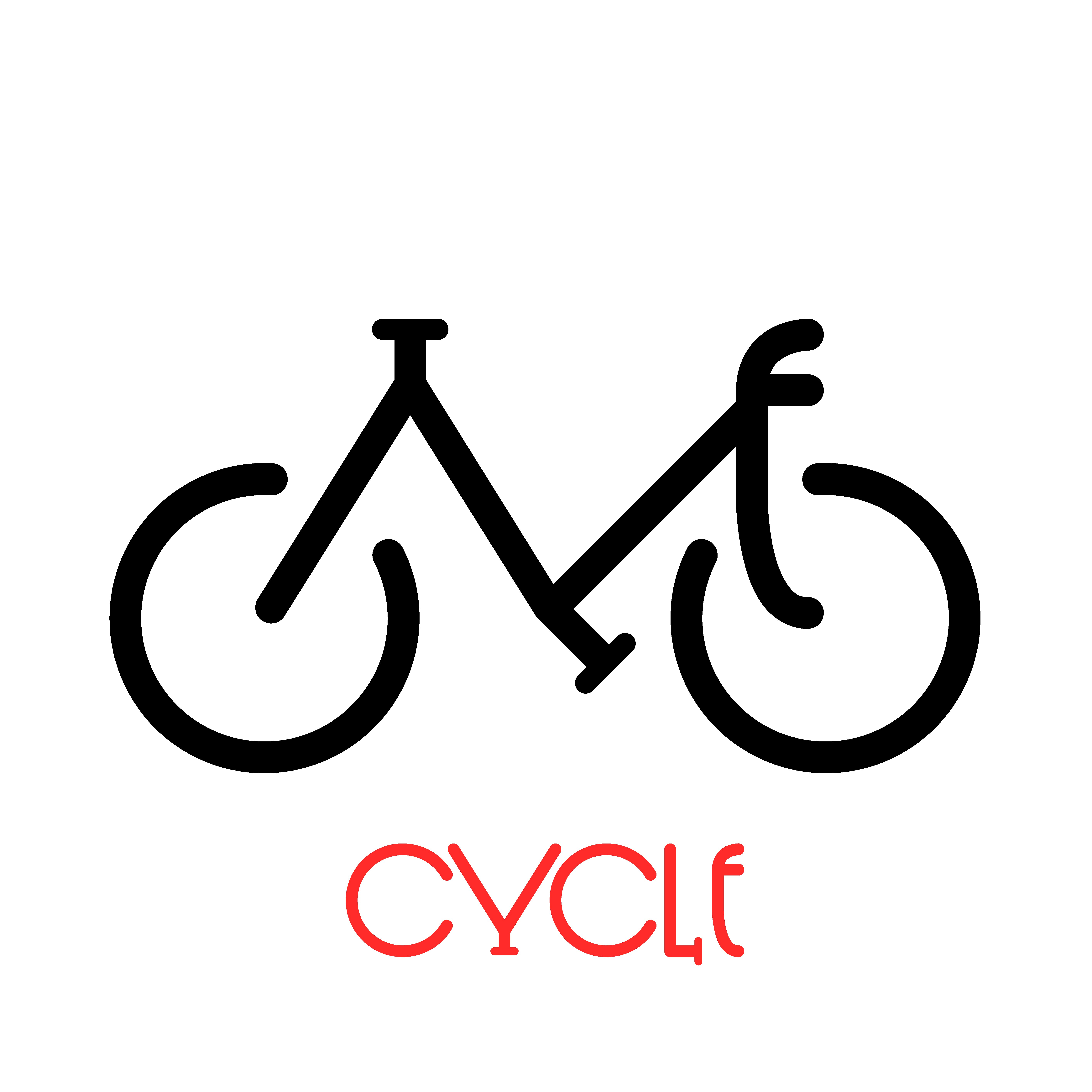 Bicycle Icon Made from the Word 'CYCLE' bicycle bike cycle cycle typography digital art flat design icon typography vector art
