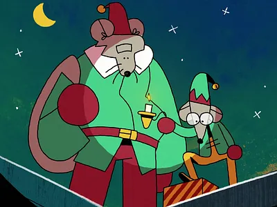 Christmas Mice 2d animation animation candle cell animation christmas cozy cute festive fire frame by frame fun graphic design holiday illustration loop motion design motion graphics mouse winter