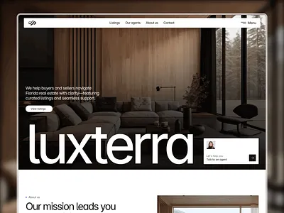 Luxterra — Real Estate Property Template agency casestudy cms contact framer layout listings modern portfolio property realestate responsive services team template typography ui ux webdesign website