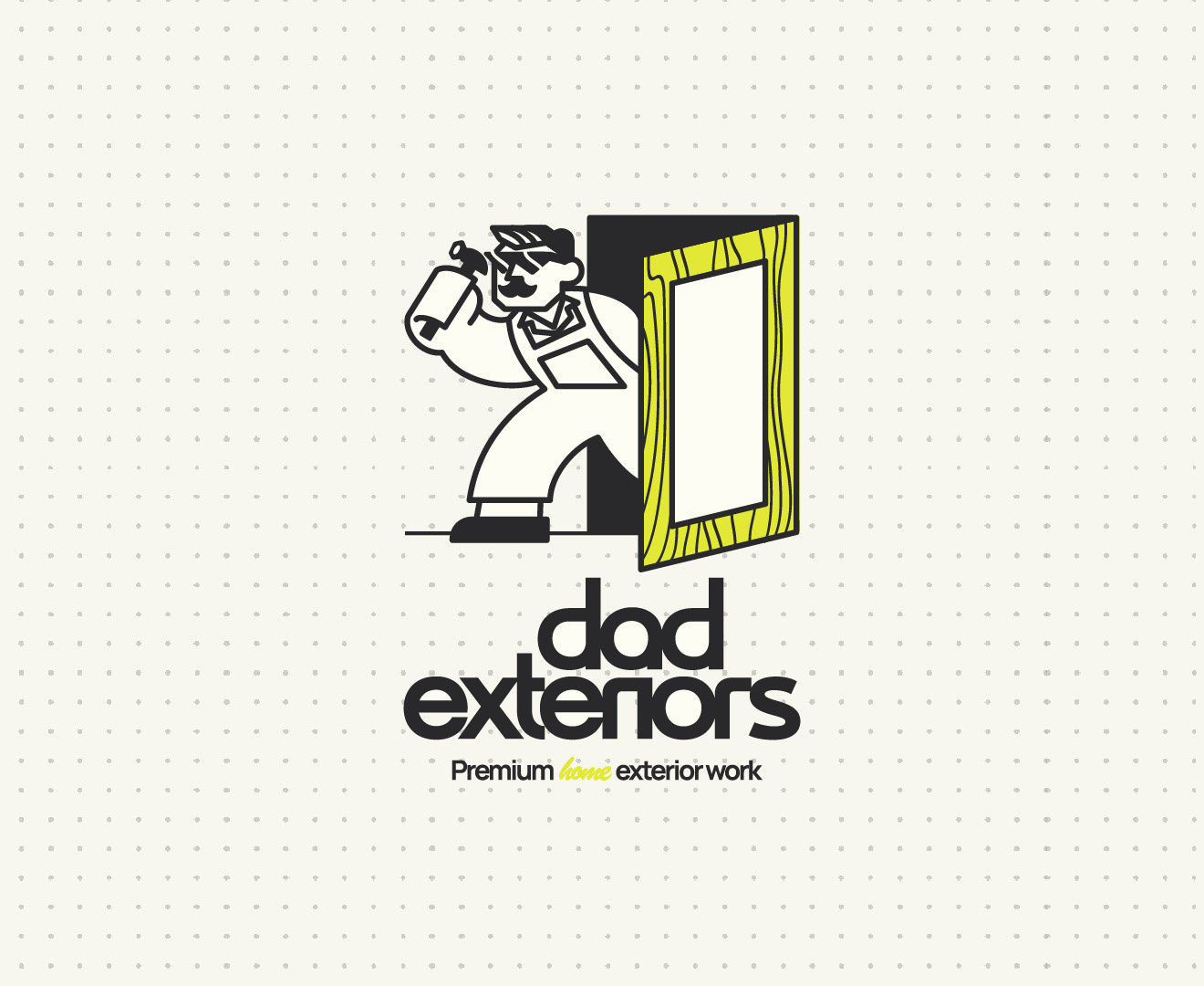 Dad exteriors - Premium home services branding cartoon logo flexible branding logo design mascot design retro design
