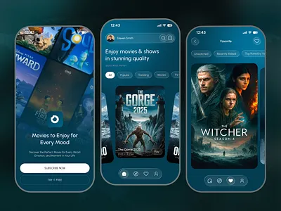 Movie Streaming Mobile App app design audio player clean dark mode ios live mobile mobile app movie music netflix podcast popular short video app social media streaming streaming app ui ui ux video