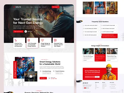 Power & Energy Service Landing Page branding design electricity electricity services energy electricity ux homepage illustration landing landing page pawer electricity landing page power power electricty power services renewable energy sustainable energy ui uiux volt electricity web design website