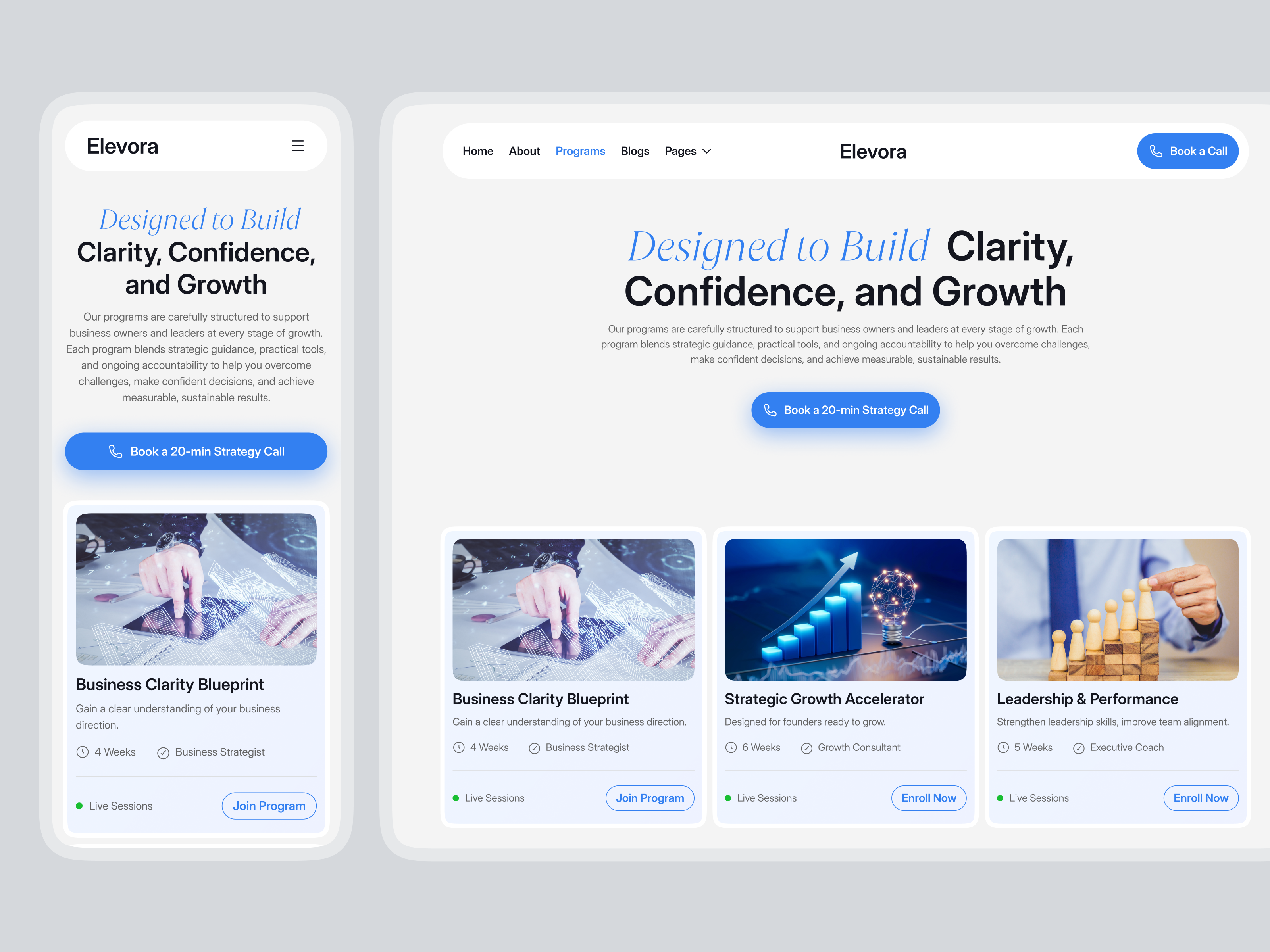 Responsive Consulting Website Design | UIUX | Programs interface product service startup ui ux web