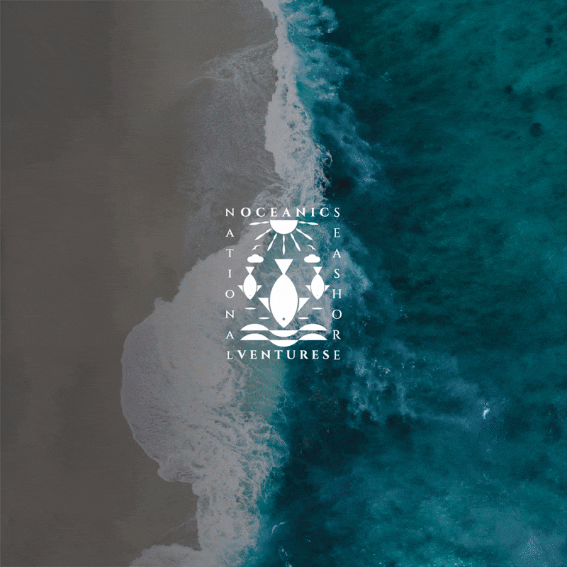 Vector Art: Fish, Sun, and Waves Marine Logo brand identity branding design design logo fish flat graphic design icon illustration logo logo design logos logotype nature sun timeless ui unique