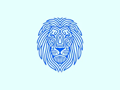 Abstract Line Flowing Pattern LION Logo balanced logo design. branding design fitness logo illustration logo design mascot logo modern logo