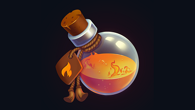 Fire-resistance potion in casual game style 2d 2d art casual casual game cg design game mobile game potion