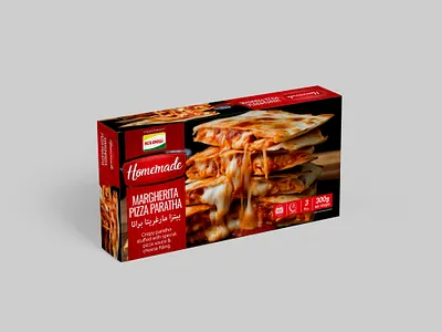 Margherita Pizza Paratha Packaging Design box graphic design label margherita pizza packaging packaging packaging design sticker