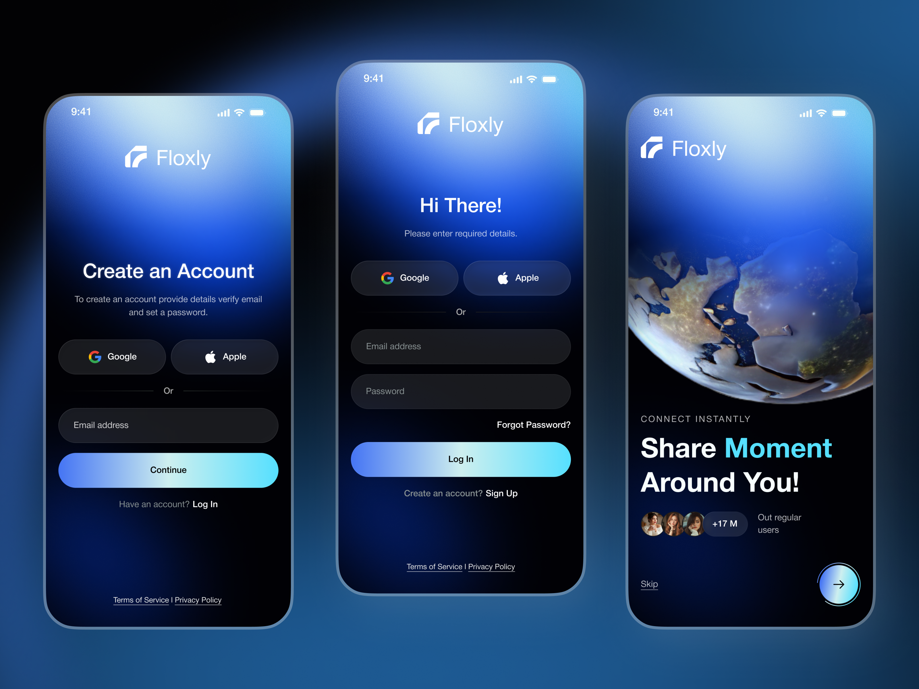 Social Media App Onboarding & Login Signup app design app designer authentication communication app community app forgot password login login screen mobile app onboarding otp sign in sign up social app social media startup app ui ux designer for app