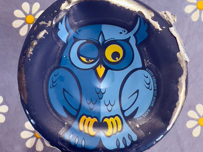 "Night Owl" - I made a sticker out of it! alaska anchorage blue gold merch navy night owl royalblue screaminyeti screaminyetidesigns sticker superbowl vinyl yellow
