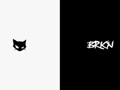 BRKN — Streetwear Logo Identity apparel branding bold design brand identity cat logo clothing brand edgy branding fashion identity fashion logo graphic design logo design modern logo monochrome streetwear typography urban fashion