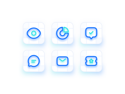 Icons blue design grid icon icon set icons modern neon simple