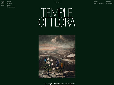 Temple of Flora art direction branding design layout typography ui website