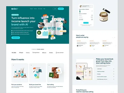 Brand Me Now - AI SaaS Platform for Brand Creation ai saas ai website landing page brand website branding design e commerce landing page logo design manufacturing packaging product product design saas platform typography ux design wavespace web design web ui design website redesign website ui