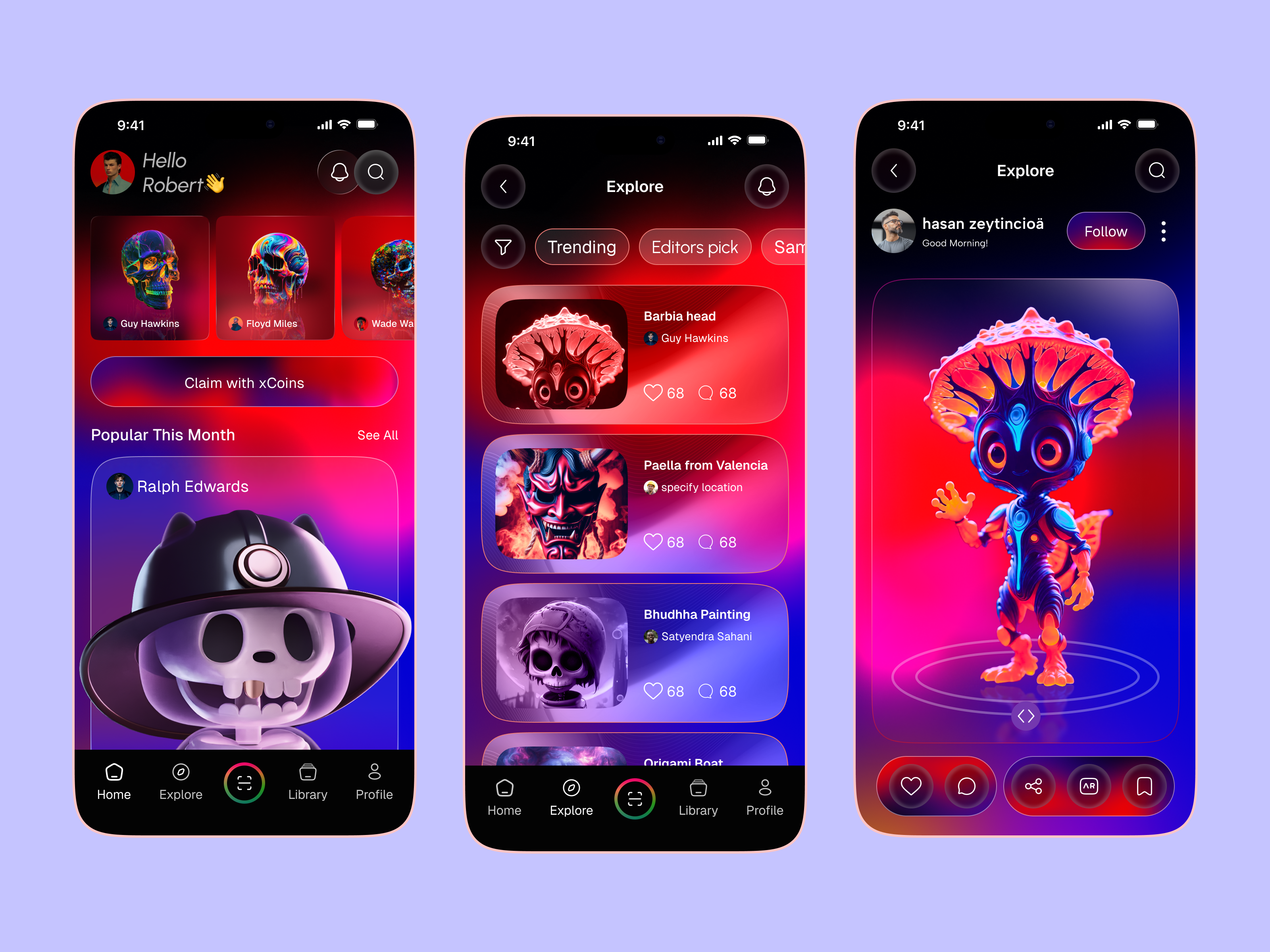 3D Scanner & 3D Editor Mobile App 3d 3d app 3d art app design digitalart futuristic illustration mobile mobile app nft nft app nft marketplace nft mobile app ui ux