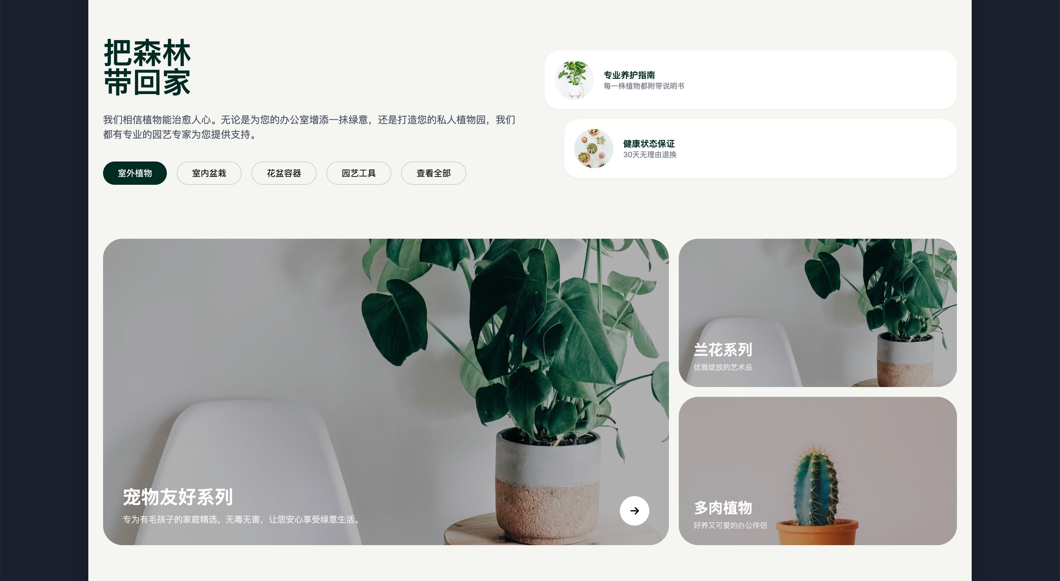 Plants Website Design design landing page ui website