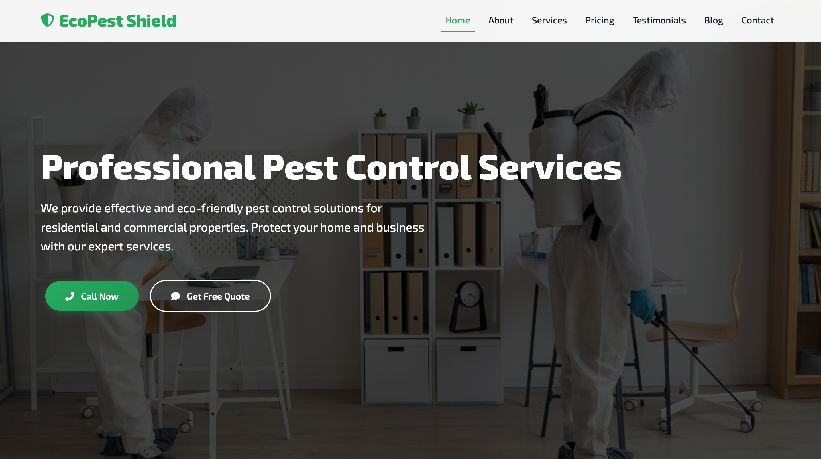 Build Your Pest Control Business Website. pestcontrol ui website
