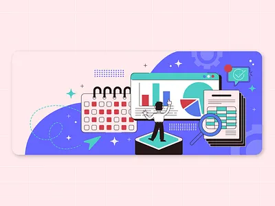 LinkedIn Banner 2d audit banner corporate design digital flat graphic design graphics illustration illustrator man minimal simple social media vector vector art visual design web