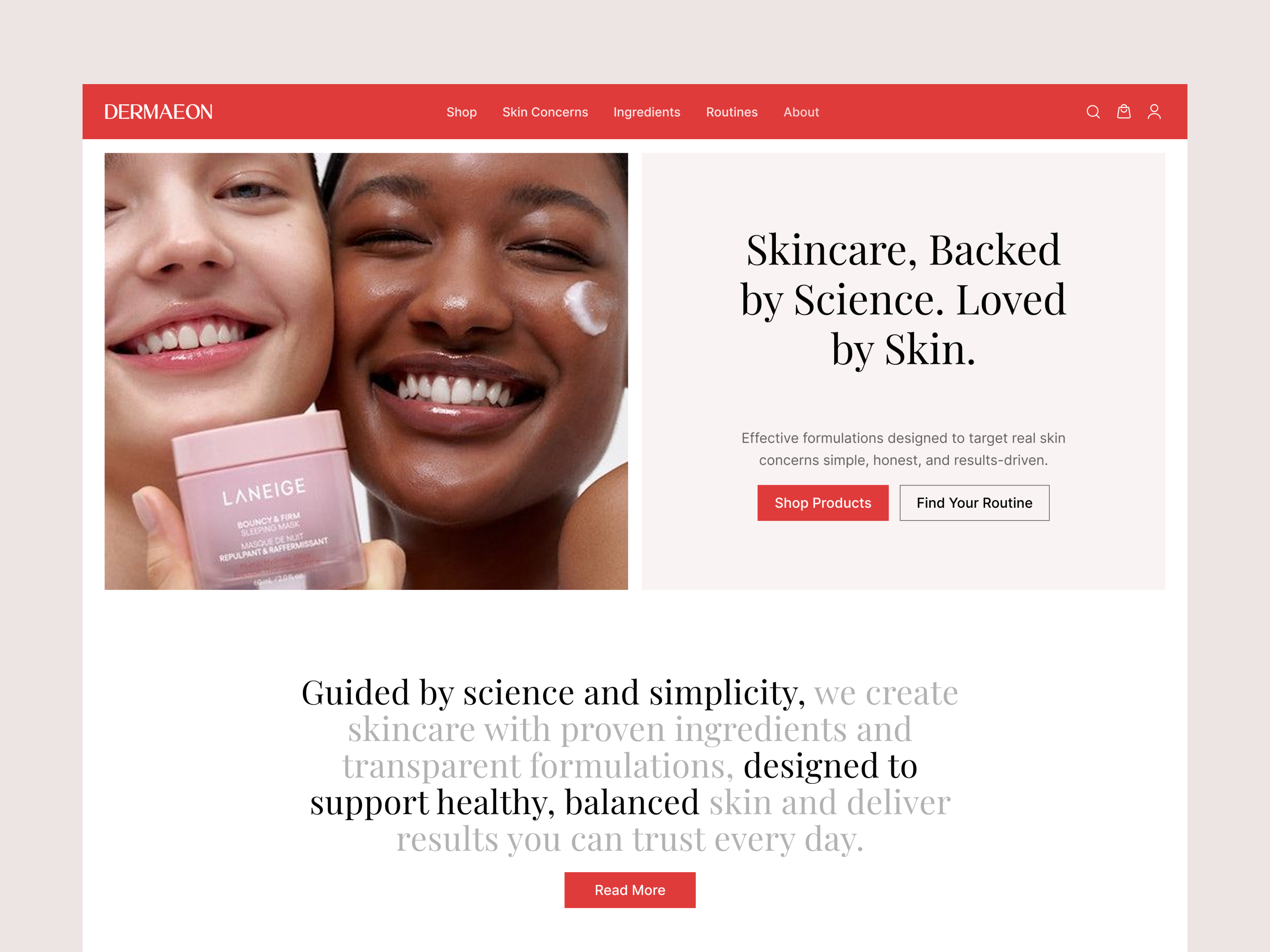 Skincare E-commerce Website beauty brand beauty website ecommerce skincare ecommerce website landing page website skincare skincare brand skincare design skincare landing page skincare store skincare website website website design website landing page