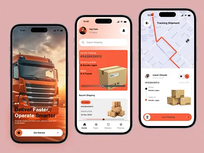 Logistic App branding graphic design ui ux