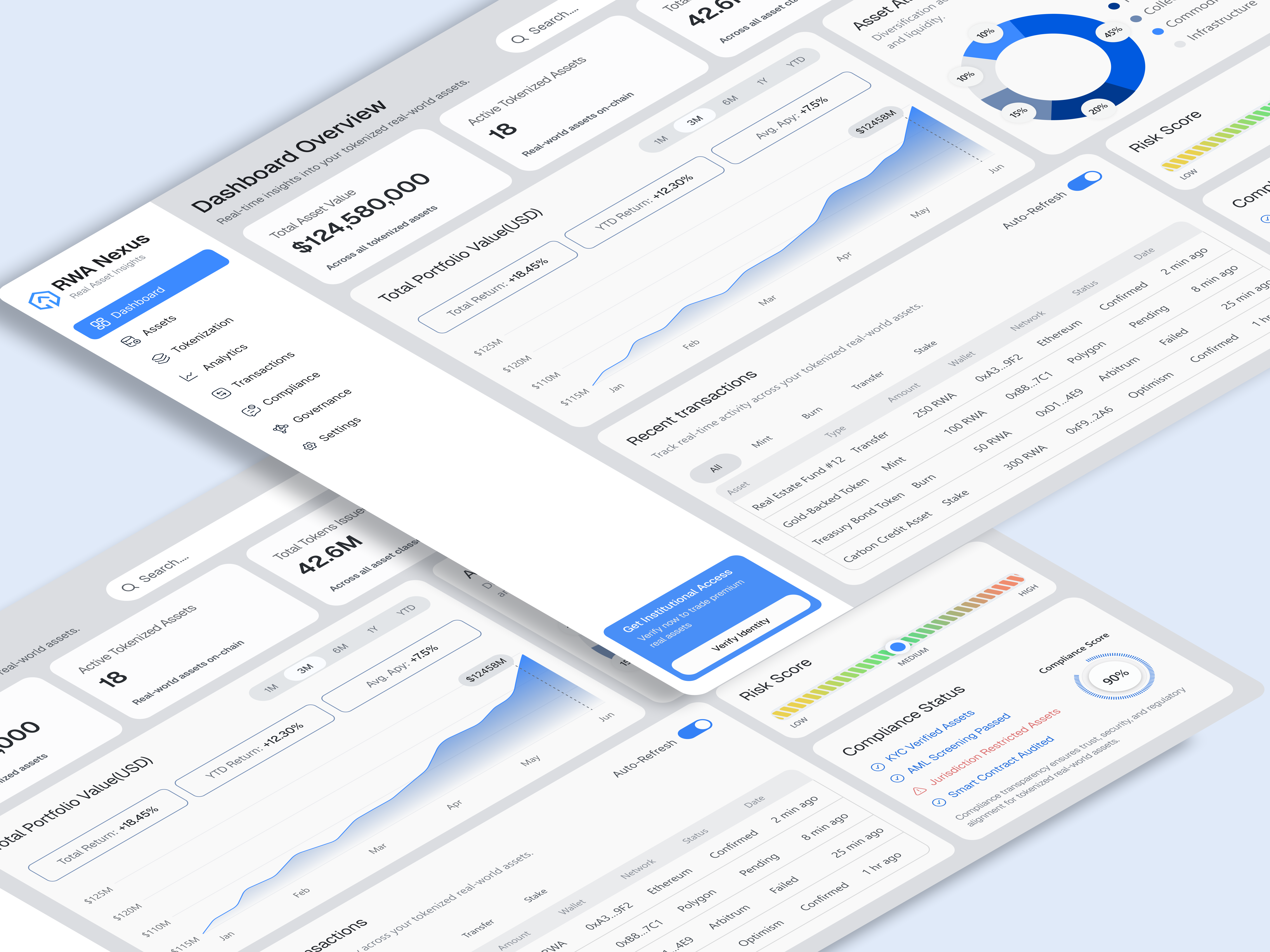 Real-World Asset Tokenization Dashboard asset management blockchain crypto dashboard crypto ui cryptocurrency data visualization defi digital assets digital finance fintech ui future finance onchain analytics portfolio dashboard rwa rwa dashboard web3design