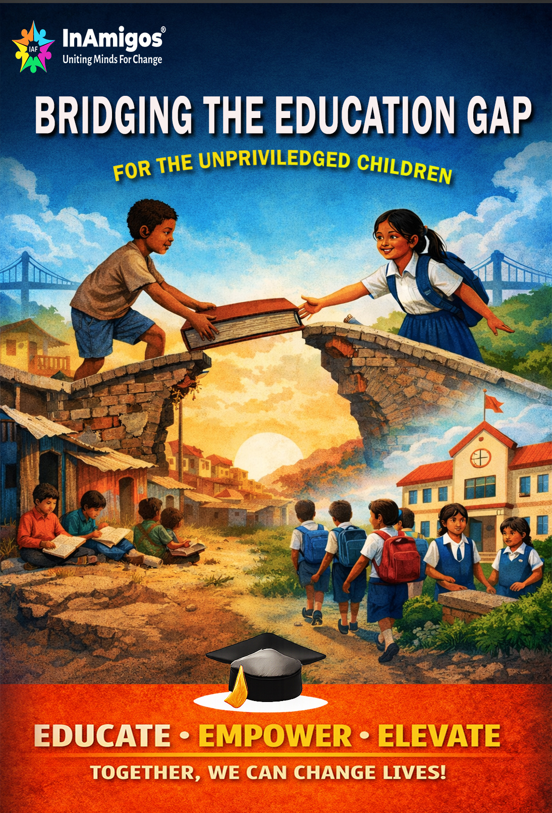 Education right for every children-Poster Design 👩🏻‍💻📓✍🏻 bridgethegap brightfutureforall childeducation educationforall educationforchildren educationright empoweryoungminds graphicdesign illustrations inamigosfoundation loveforchildren ngosupport posterdesigns righttoeducation youngtalents