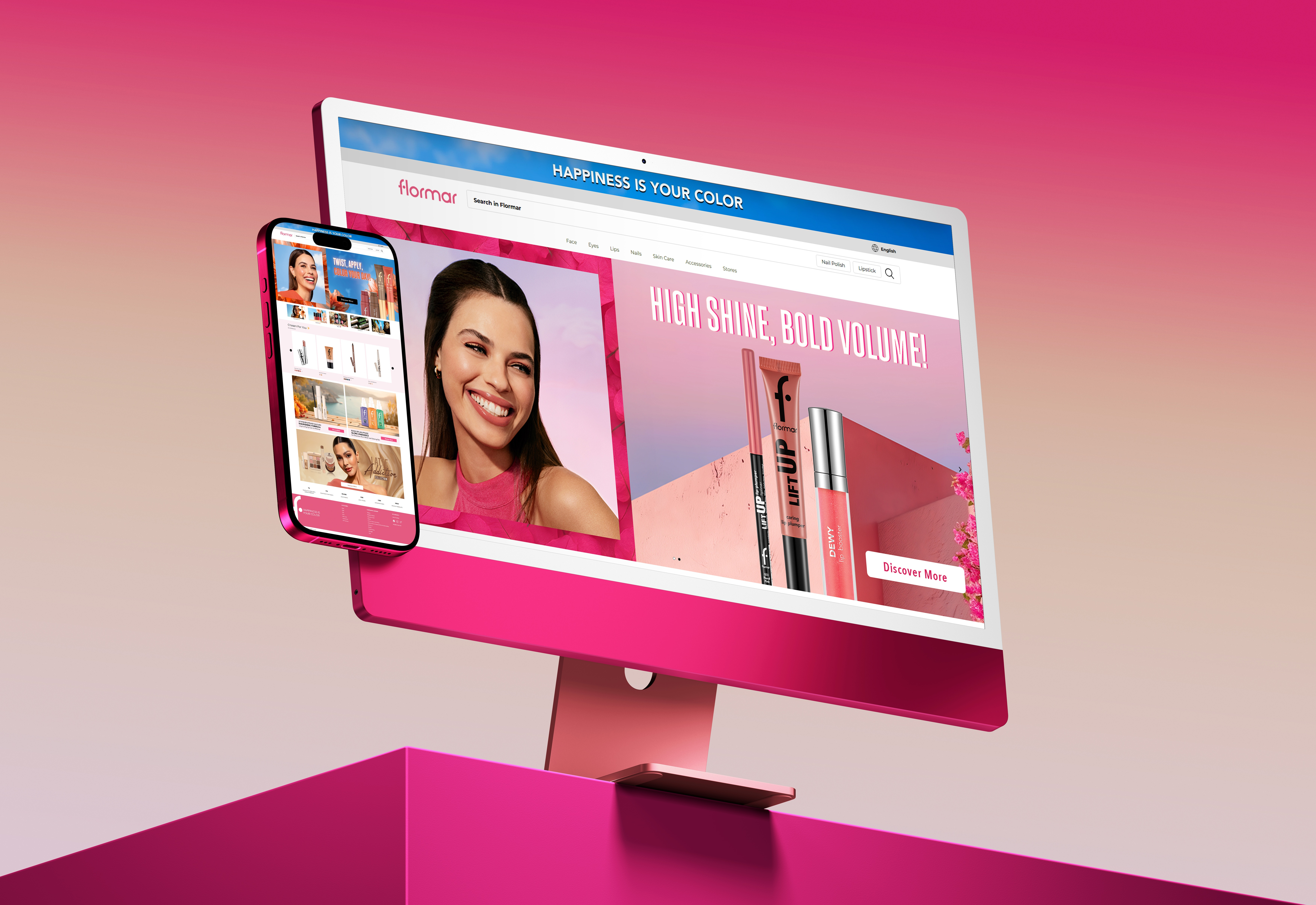 Beauty & Cosmetics Ecommerce Website Design animation cosmetics design ecommerce illustration motion graphics ui website wordpress
