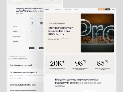 Pricing Page UI Design cleanui faq faqs figma figmadesign free landingpage payment paymentmethod paymentscreen paymenttire pricing pricingscreen pro profeature tire ui uiux