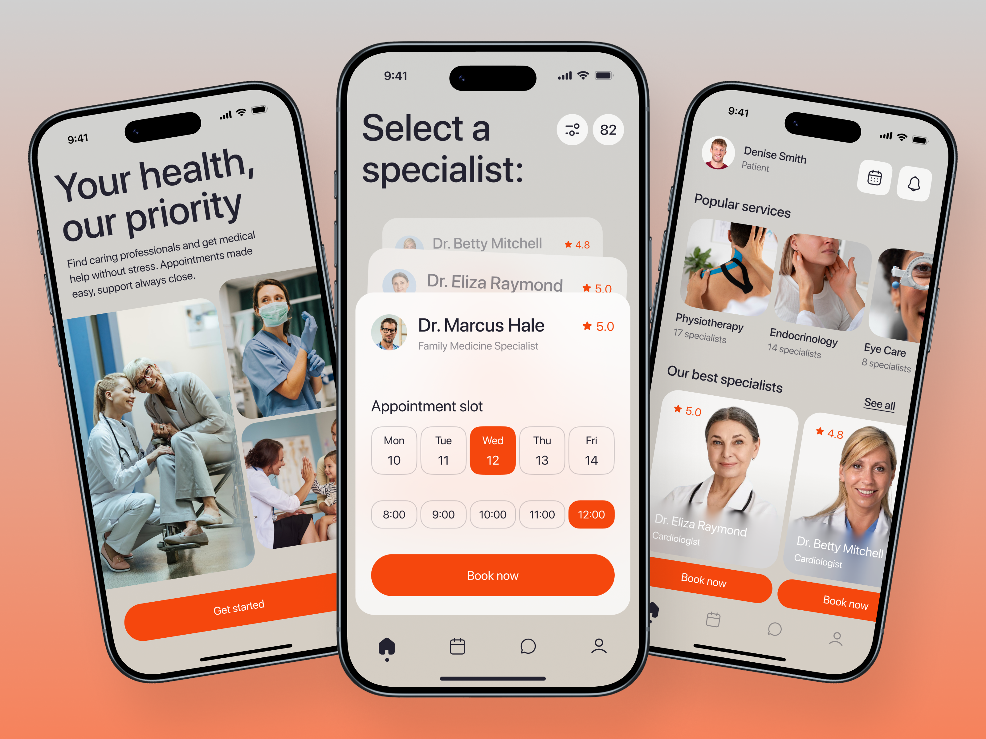 Example of Healthcare Telemedicine Appointment Booking Flow App Design