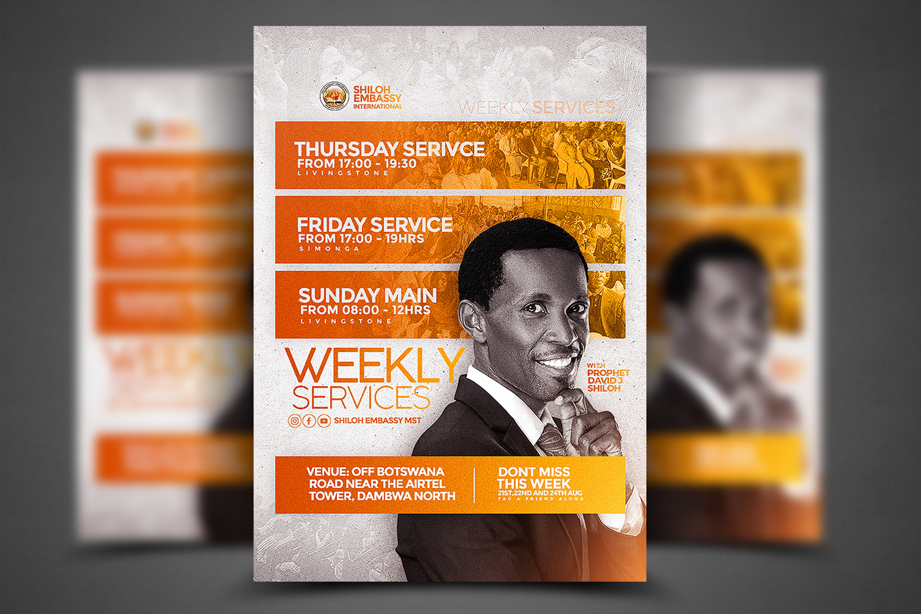 Example of Church Flyer Template – PSD Design for Services & Events
