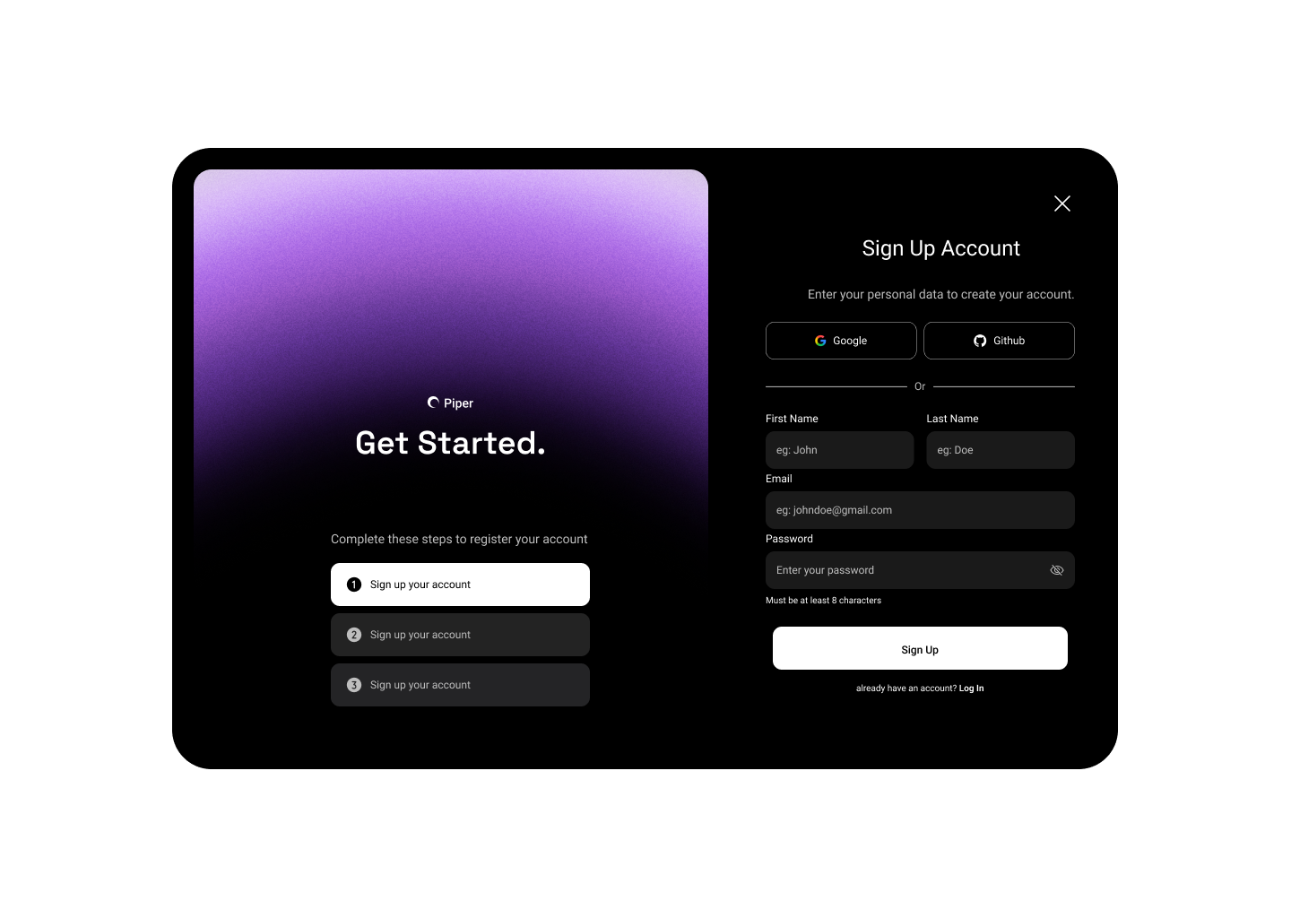Sign Up Card | DailyUI | Day01
