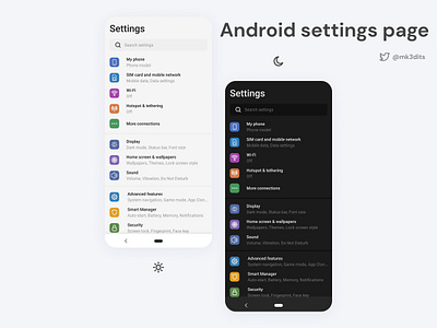 Android Settings page android design settings ui