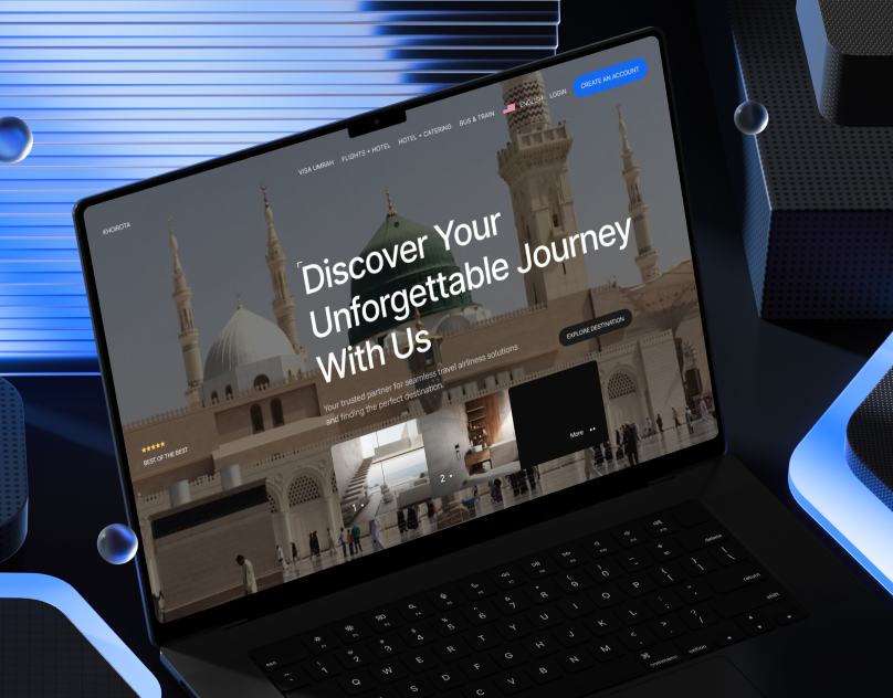 Khoirota - Travel Landing Page branding design islamic journey landingpage travel trip typography ui umrah ux website