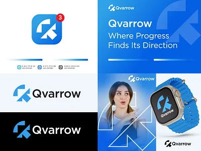 Qvarrow | Brand Identity Design 2d logo app icon brand design branding branding identity business logo creative logo creative logo design design graphic design illustration logo design minimalist logo design q logo re branding saas project tech branding tech logo typography unique logo