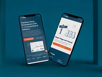 Trialo - AI-Powered Clinical Analytics Platform ai app healthcare app healthcare platform landing page design ui design ui ux design