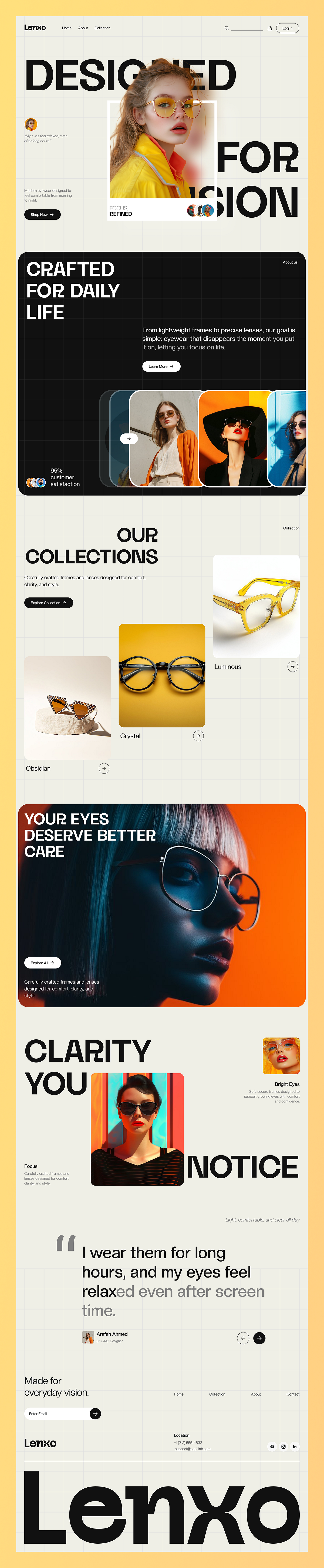 Lenxo - Eyeware Landing Page Design Image 3
