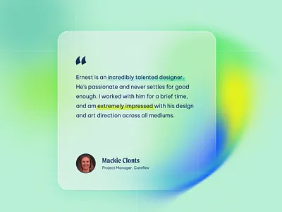 Testimonial Card – Light Mode Gradient card ui gradient light mode noisy gradient testimonial testimonial card