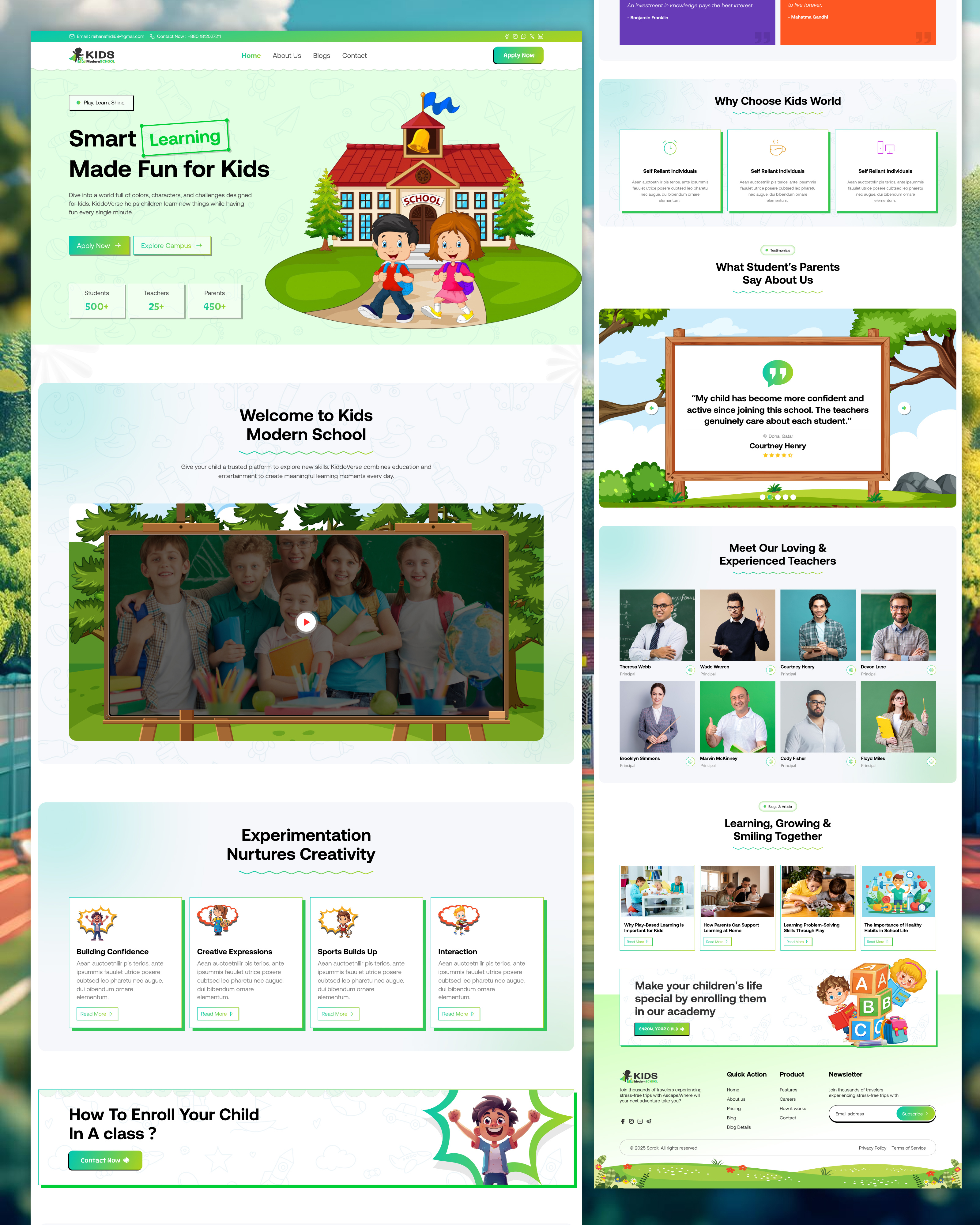 Kids Modern School Website UIUX Design elementary website high school website kids school dribbble kids school website kids school website design kids school website ui kids shcool websites kids website primary school website school website university website website for kids website for kids school