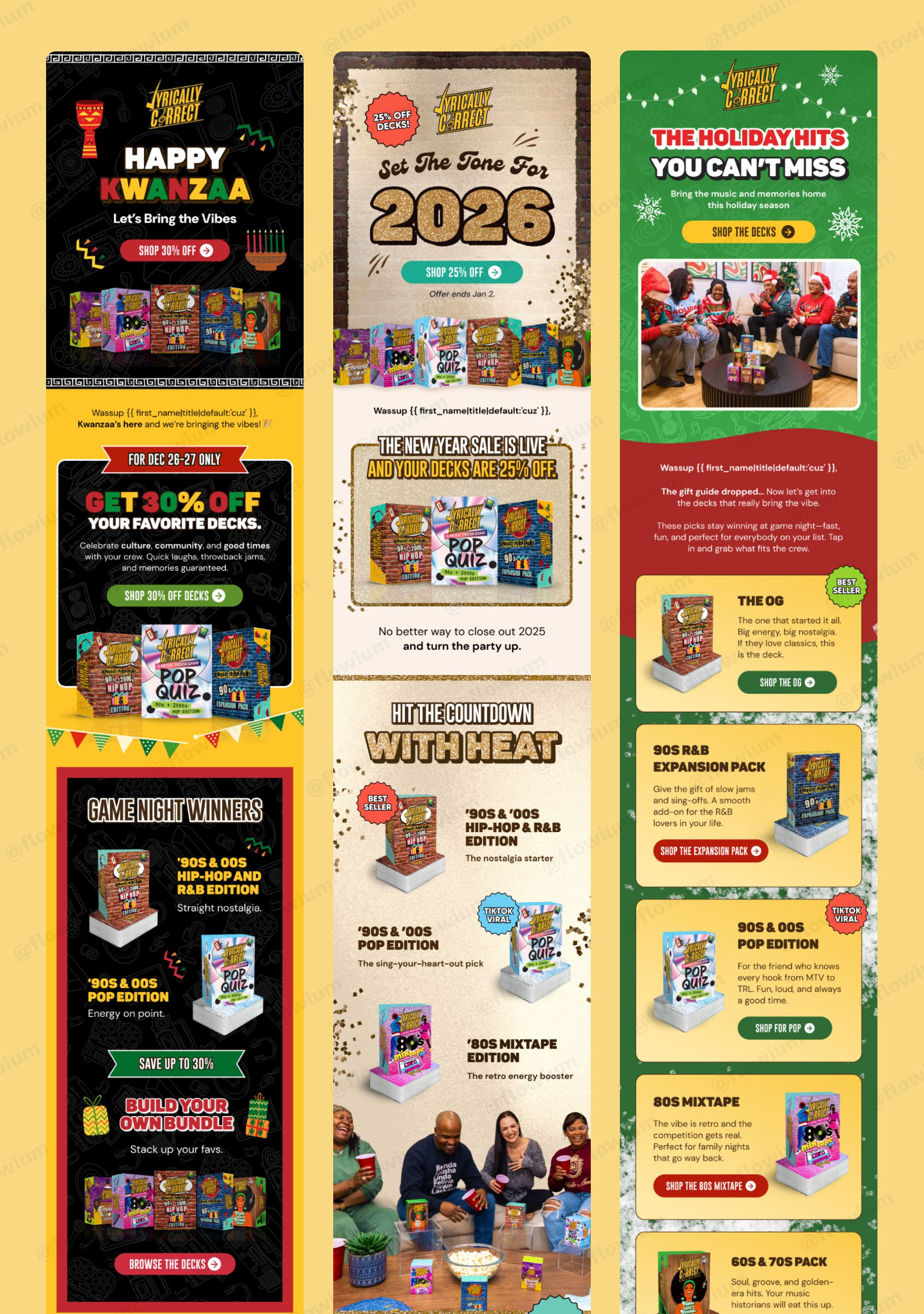 Holiday Email Campaign Design for eCommerce and Entertainment Br design ecommerce email email design email marketing email template graphic design newsletter newsletter design