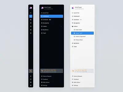 Notta Web Sidebar Navigation dashboard nav notta sidebar sidebar navigation ui web app