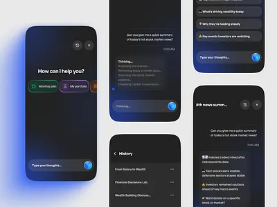 INTG Investment App — AI Chatbot MVP ai ai app bankapp chatbot financ financial financial chatbot investment mobile chatbot product ui ux web3