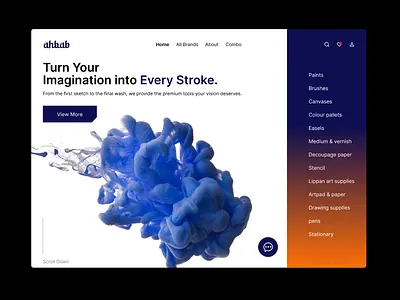 Ahbab Art Supplies – Landing Page Concept clean design clean ui design clean website design landing page design minimal ui design stylish ui design stylish website design ui uiux design website design