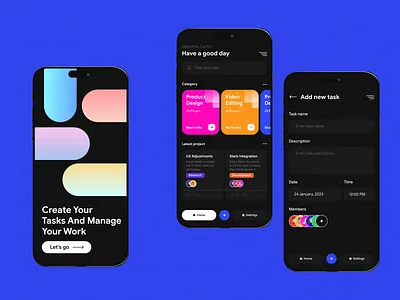 Task App I Mobile App animation app clear design figma home illustration ios mobile app mobile app design mobile design product task task app team ui user interface user interface design ux uxui